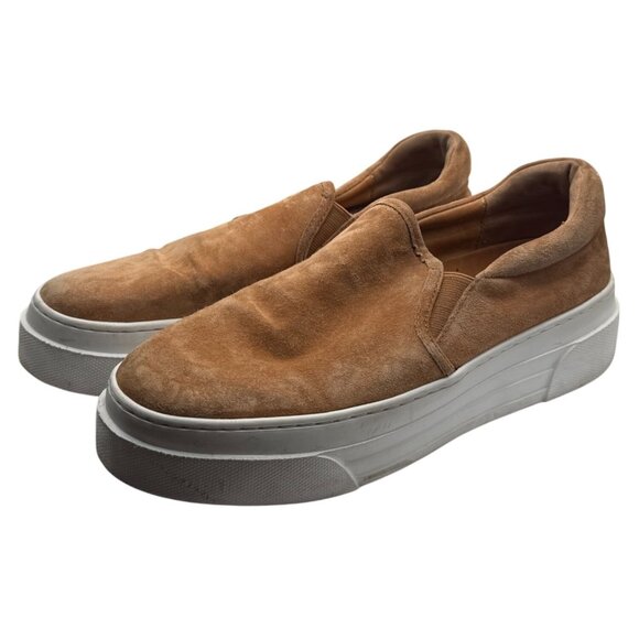 J/Slides NYC Womens 10 Aileen Platform Slip On Sneakers Brown Suede Leather‎ - Picture 1 of 10